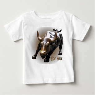 Baby New York Shirt Bull Statue Souvenir Shirt