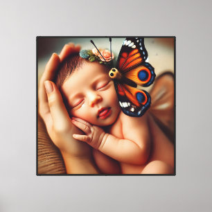 Baby Newborn Butterfly - Leinwanddruck