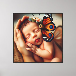 Baby Newborn Butterfly - Leinwanddruck