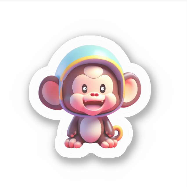Baby Niedlich Monkey Aufkleber (Vorderseite)