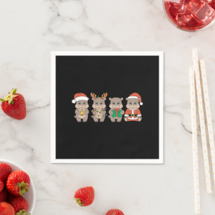 Baby Nilpferd Moo Deng Weihnachten Serviette