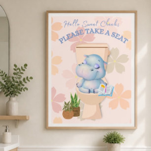 Baby-Nilpferd Süße Wangen Nimm Platz Poster