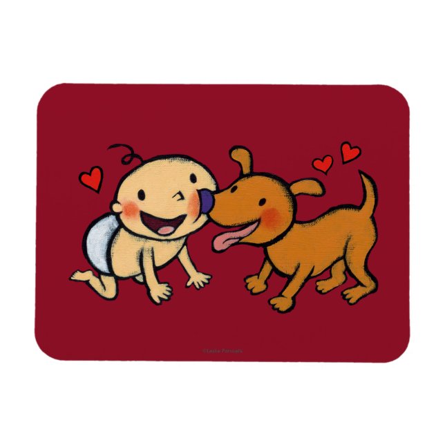 Baby Nose Kisses vom Hund Magnet (Horizontal)