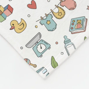 Baby-Nursery-Teddy-Bär-Enten-Nahtloses Muster Baby Fleecedecke
