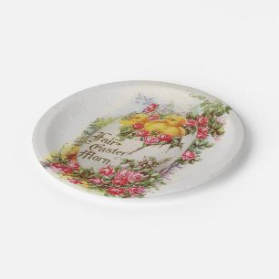 Baby Oaster Chicks und Rose Papier Teller