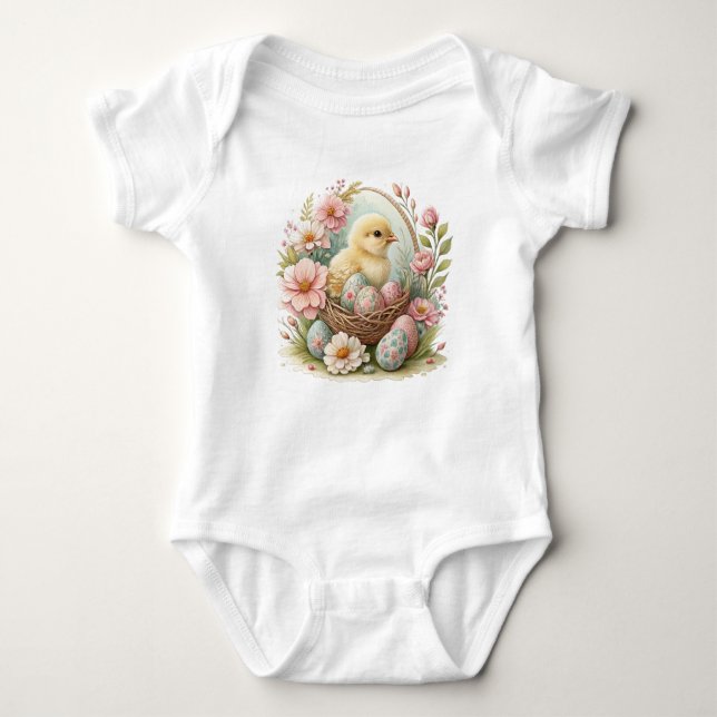 Baby Oaster Huhn und Eier Baby Strampler (Vorderseite)