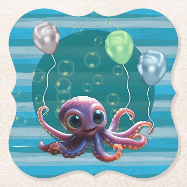 Baby Octopus Paper Untersetzer (Vorderseite)