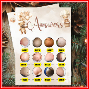 BABY ODER BIER BELLY Baby Duschgame Niedlicher Bär Einladung