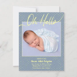Baby Oh, Hello Flat Announcement Card Ankündigung