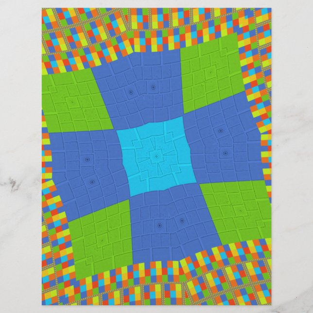 Baby Öko green Checkered Blue Cyan (Vorderseite)