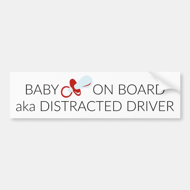 BABY on BOARD, AKA Distracted Driver Autoaufkleber (Vorne)
