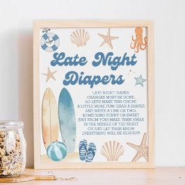 Baby On Board Baby Showdusche Spät Night Diapers G Poster