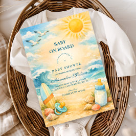 Baby On Board Beach Baby Shower Einladung