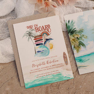 Baby on Board Boho Surf Baby Shower Einladung