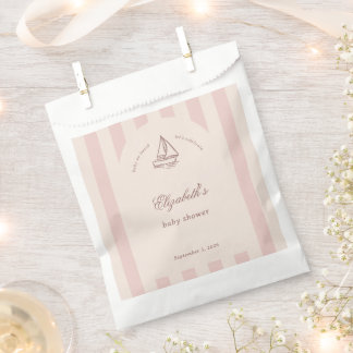 Baby On Board Elegant Pink Sailboat Baby Shower Geschenktütchen