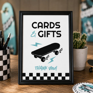 Baby on Board Skateboard Baby Shower Karten & Gesc Poster