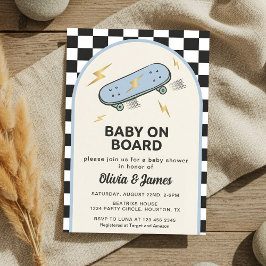 Baby on Board Skateboard Baby Shower party Einladung