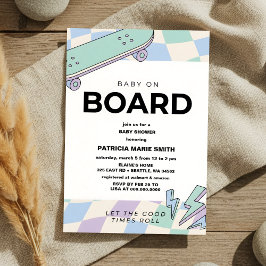 Baby on Board Skateboard Baby Shower party Invitat Einladung