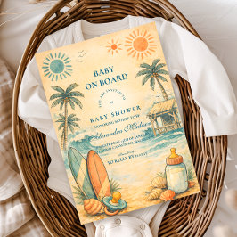 Baby On Board Surf Baby Shower Einladung