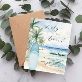 Baby on Board Surfbrett Baby Showeinladung