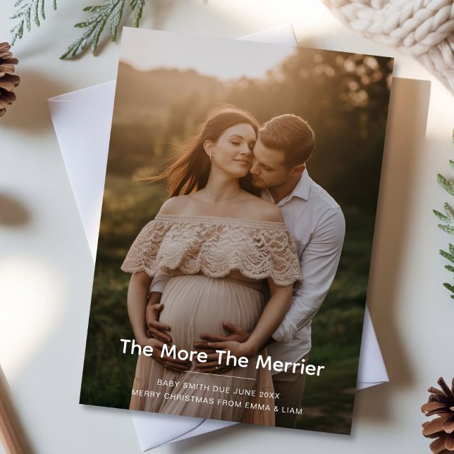 Baby On Board Weihnachtsankündigung Foto Karte (Von Creator hochgeladen)