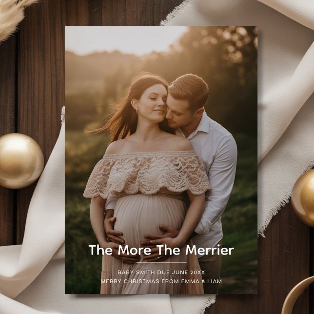 Baby On Board Weihnachtsankündigung Foto Karte (Von Creator hochgeladen)