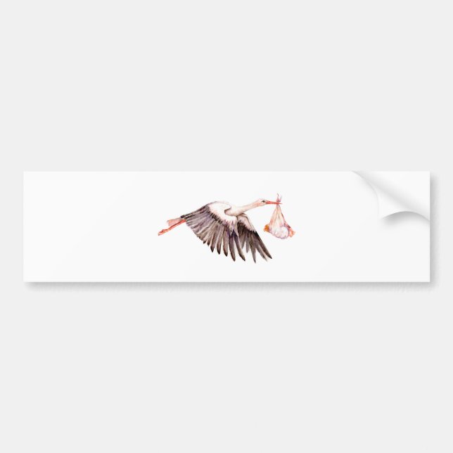 Baby on Stork Autoaufkleber (Vorne)