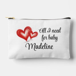 Baby On The Go Bag,  Hearts, Personalized  Zubehörtasche