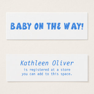 Baby on Way Dotted Blue Gift Registrierungskarte