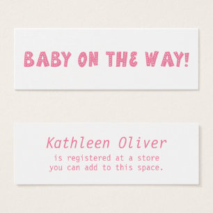 Baby on Way Dotted Pink Gift Registrierungskarte