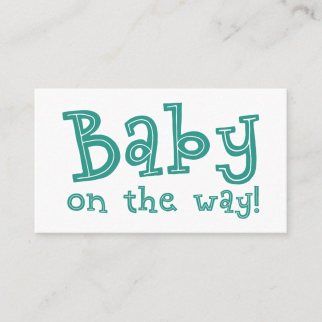 Baby on Way Shower Registry Card in Aquamarin Begleitkarte (Vorderseite)