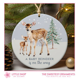 Baby on Way Woodland Animals Foto Keramik Ornament