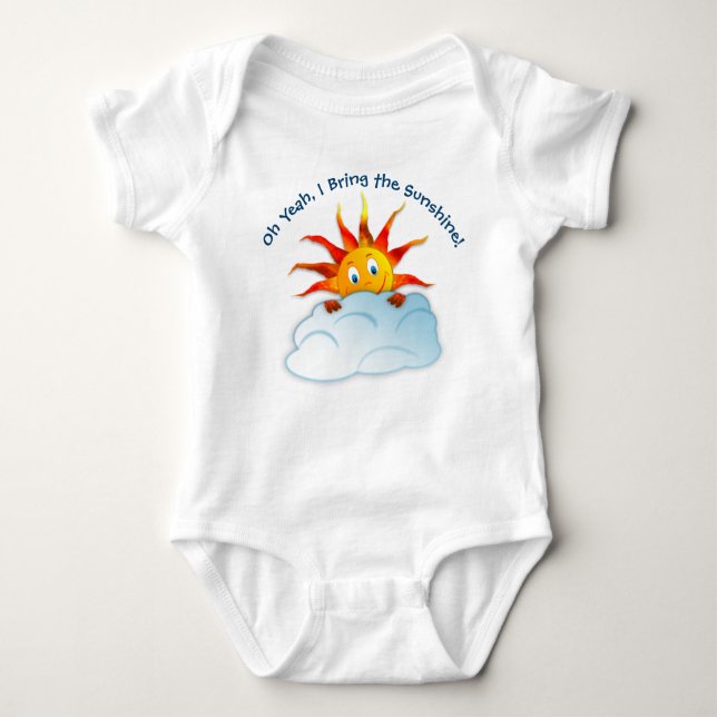 Baby One PC T Shirt, bringt Sonnenschein, Spaß Baby Strampler (Vorderseite)
