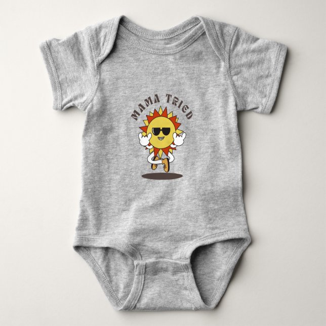Baby one piece "mama versucht" strampler (Vorderseite)