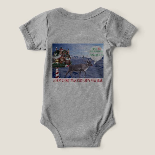 Baby One Stück. Frohe Weihnachten glücklich neues  (Design Rückseite)