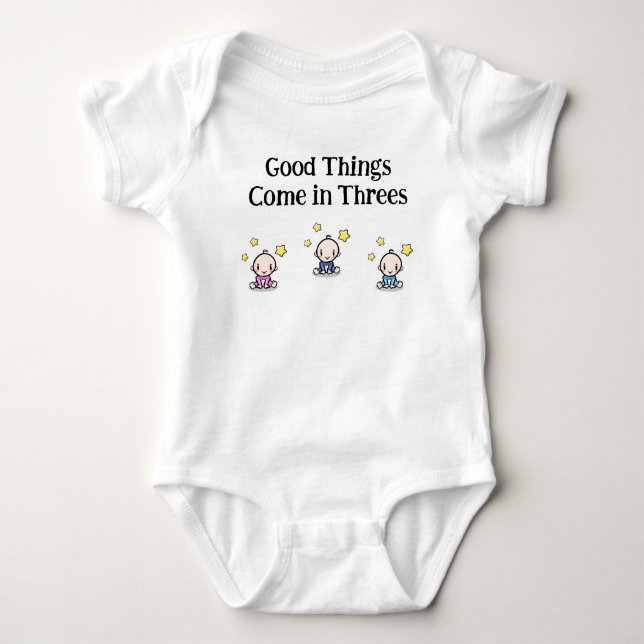 Baby One Stück für Triplets, Triplets Geschenkidee Strampler (Vorderseite)