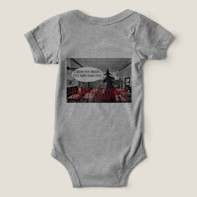 Baby-One-Stück-Hal-Hexenkatze (Design Rückseite)