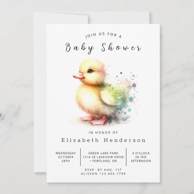 Baby Online Duck Baby Dusche Einladung (Vorderseite)