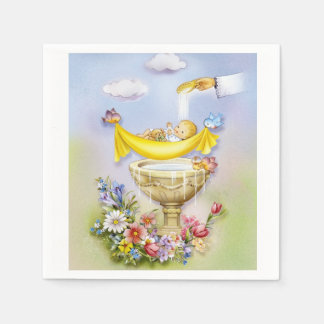 Baby or infant baptism ceremony napkins serviette