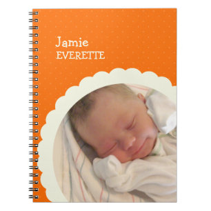 Baby Orange dot scallop Foto Journal Notizblock
