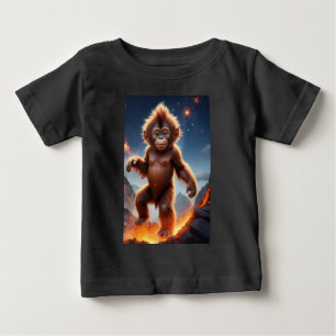 Baby Orangutan und Vulkan T-shirt