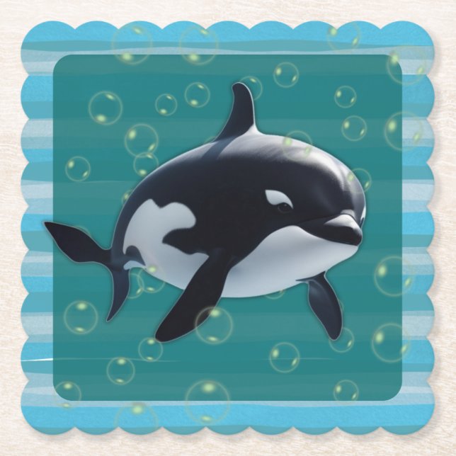 Baby Orca Paper Coasters Untersetzer (Vorderseite)