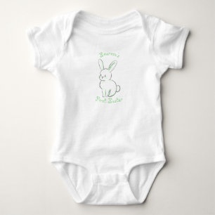 Baby Ostern mit süßem sitzendem Häschen grün Strampler