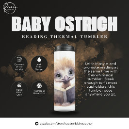 Baby Ostrich Reading Thermal Tumbler Thermosbecher