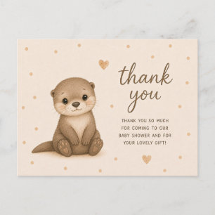 Baby Otter Baby Shower Danke Postkarte