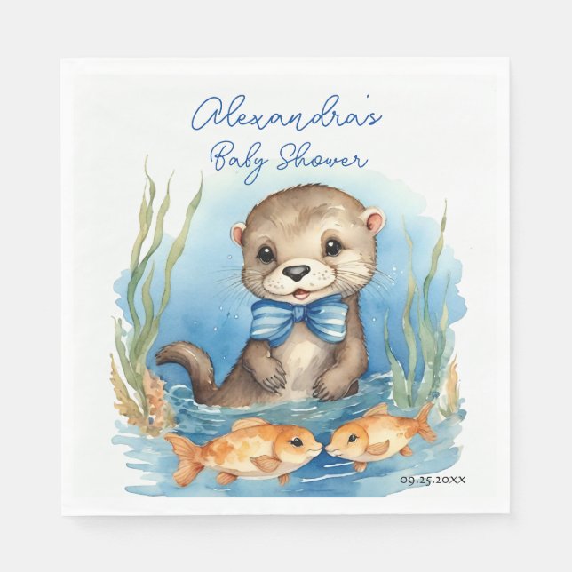 Baby Otter Boy Baby Dusche Serviette (Vorderseite)