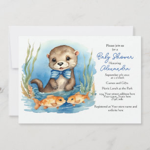 Baby Otter Boy Babydusche Einladung