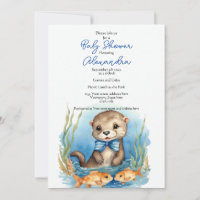 Baby Otter Boy Babydusche Einladung