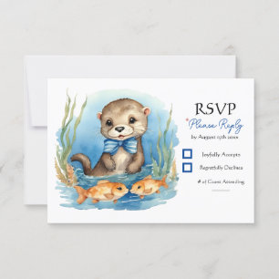 Baby Otter Boy Geburtstagsparty RSVP Karte