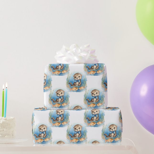 Baby Otter Boy Geschenkpapier (Partygeschenke)